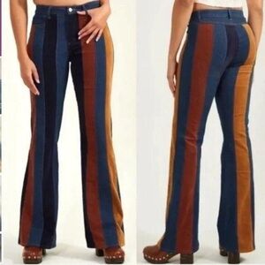 Altar'd State Vibrant Striped Flare Jeans